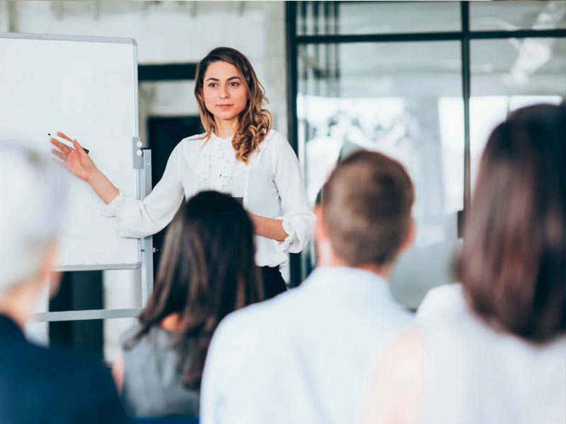 Instructor teaching class