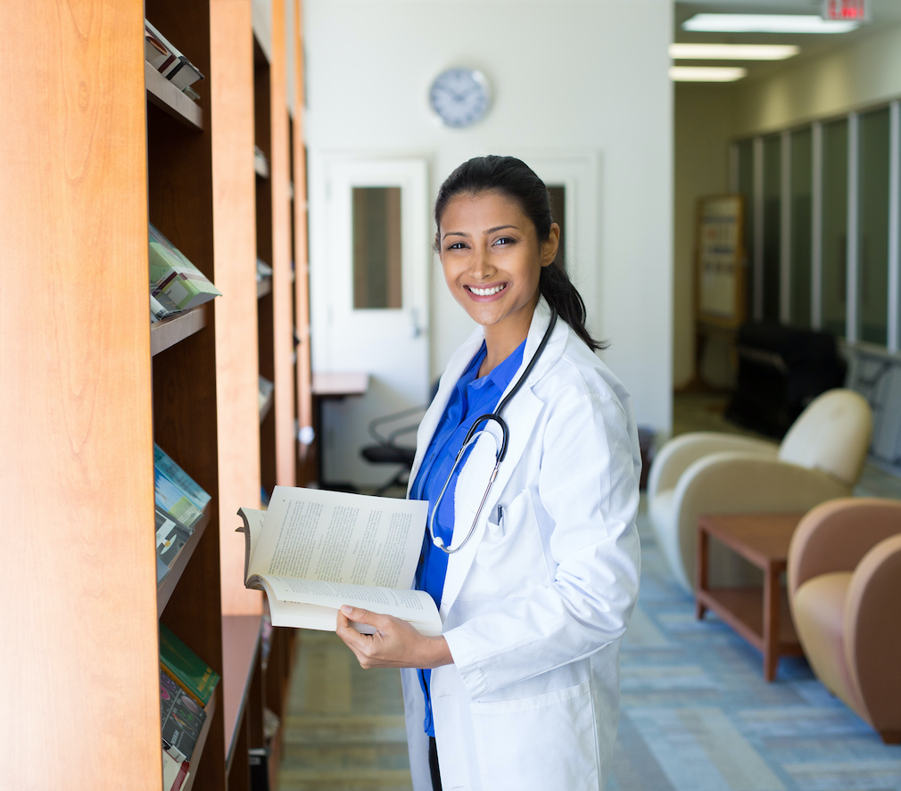 Smiling woman in health care office