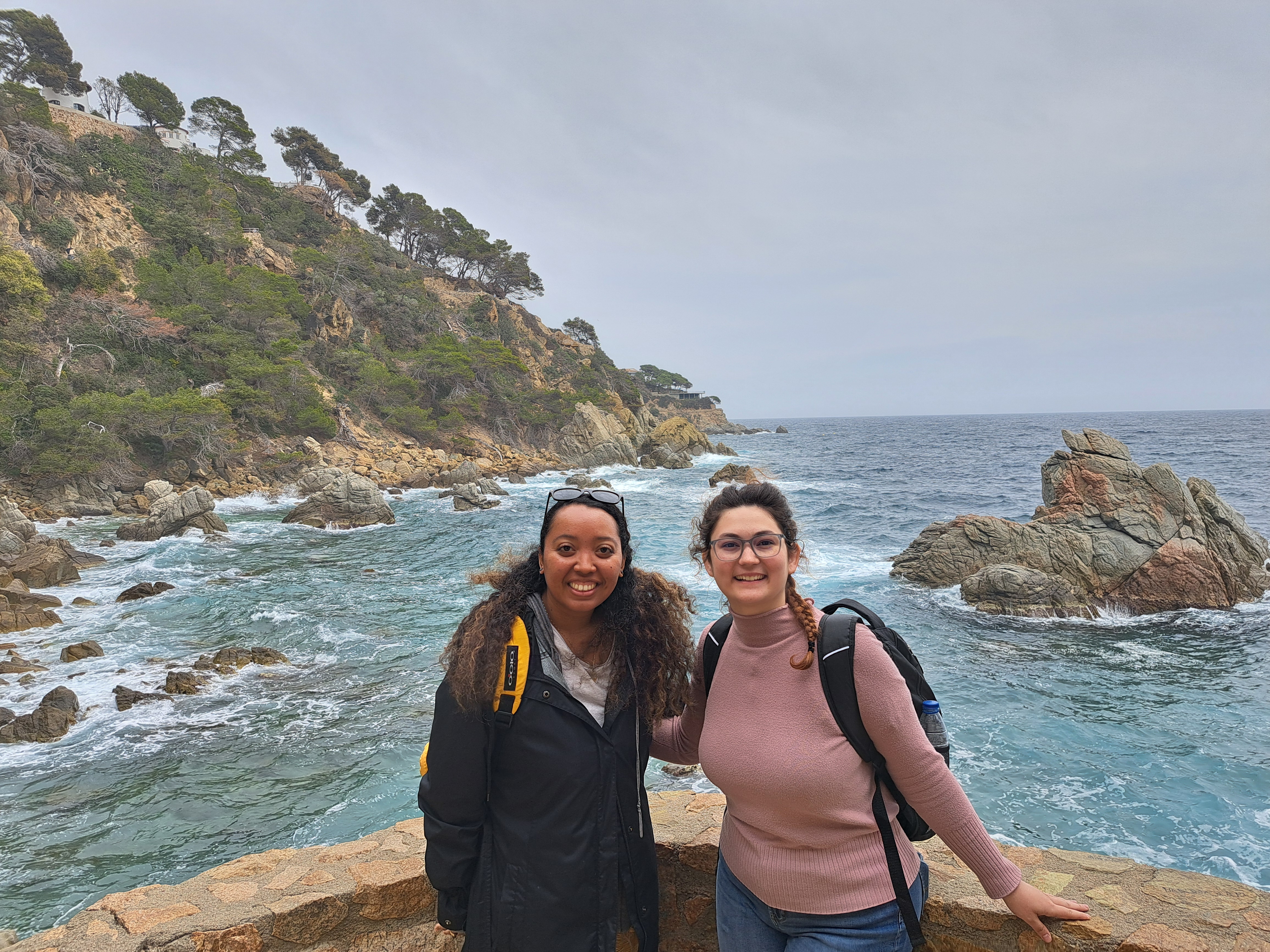 Students by water