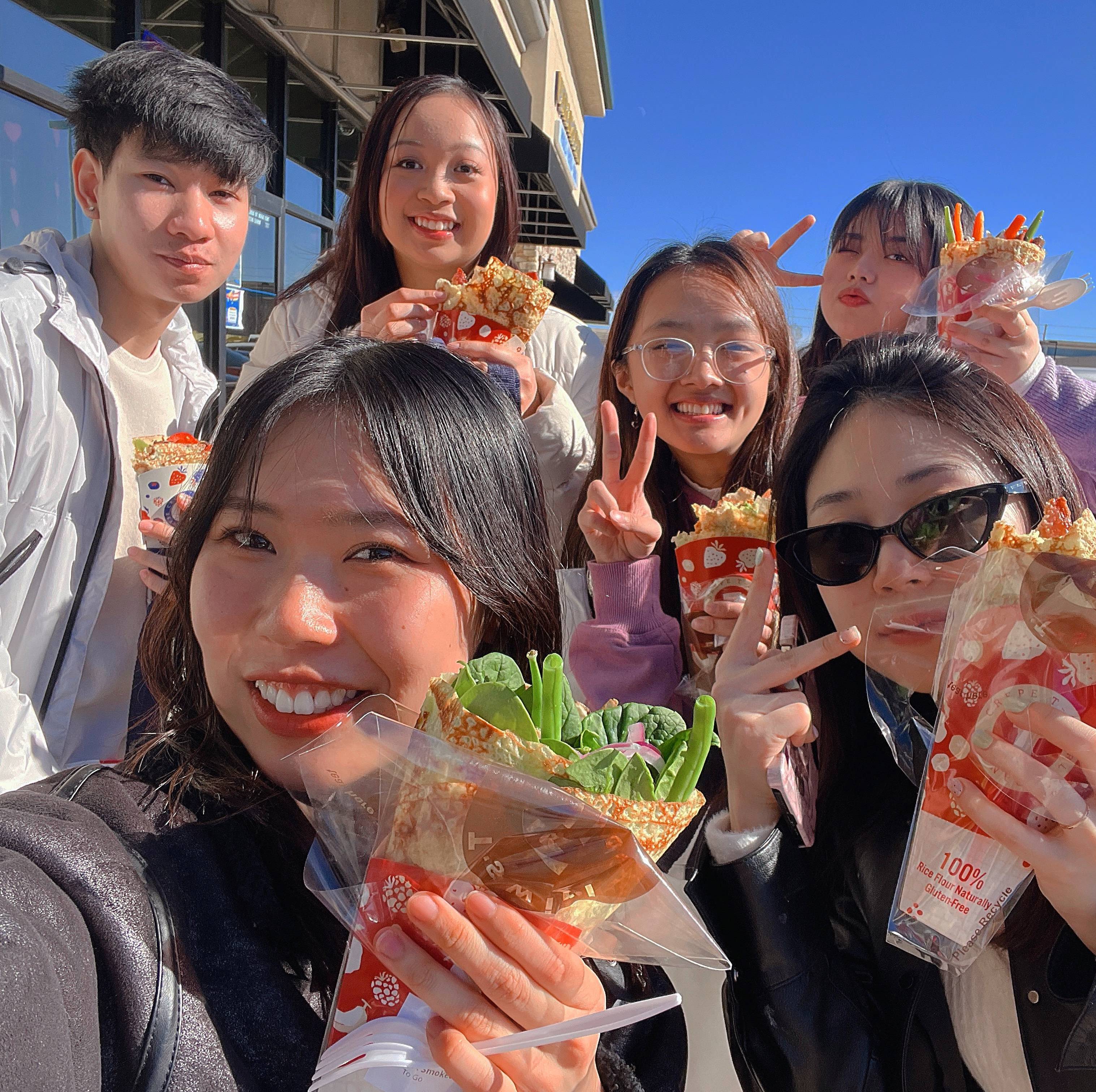 Kristy, Bo, and friends at food truck