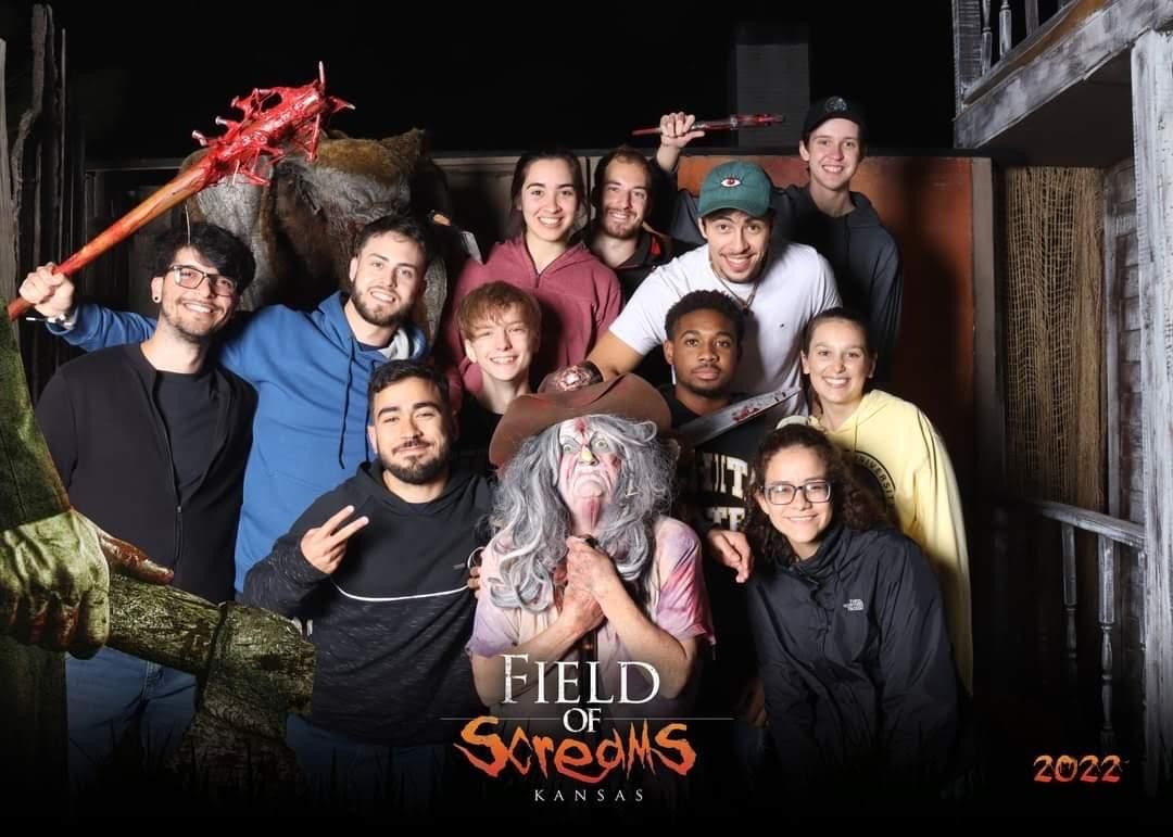Caleb, Marcelo, and friends at Field of Screams