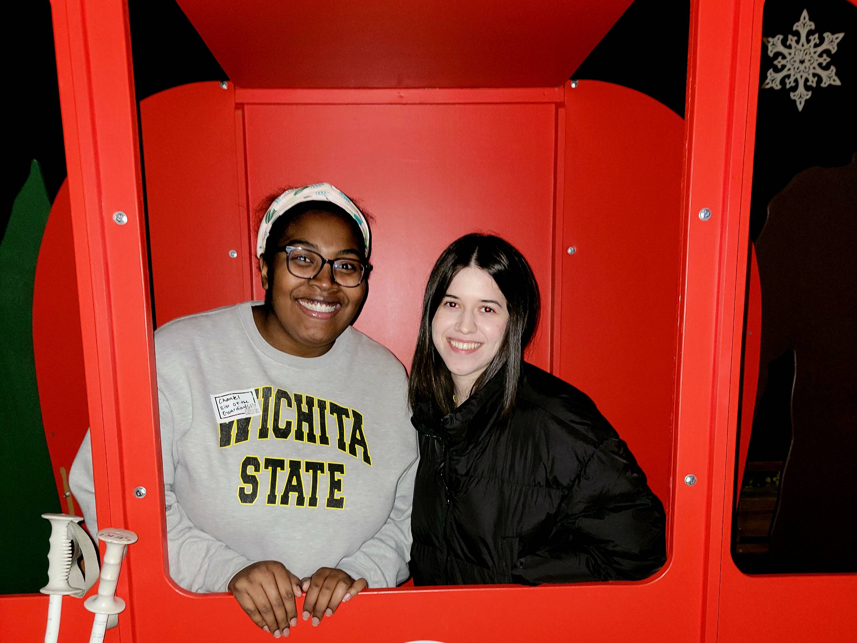 Chantel and Janice in photobooth