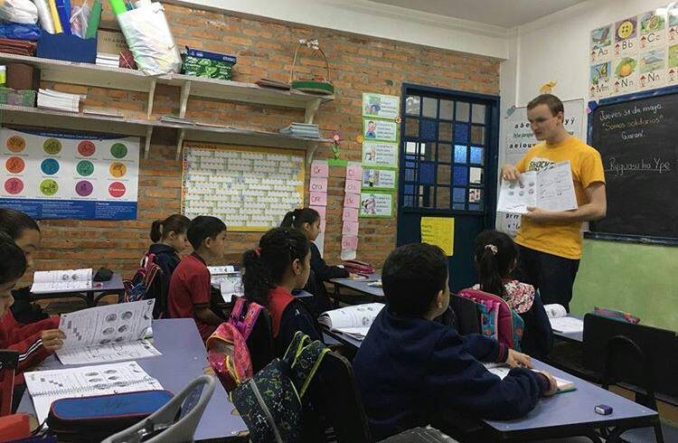 Sam in teaching in Paraguay