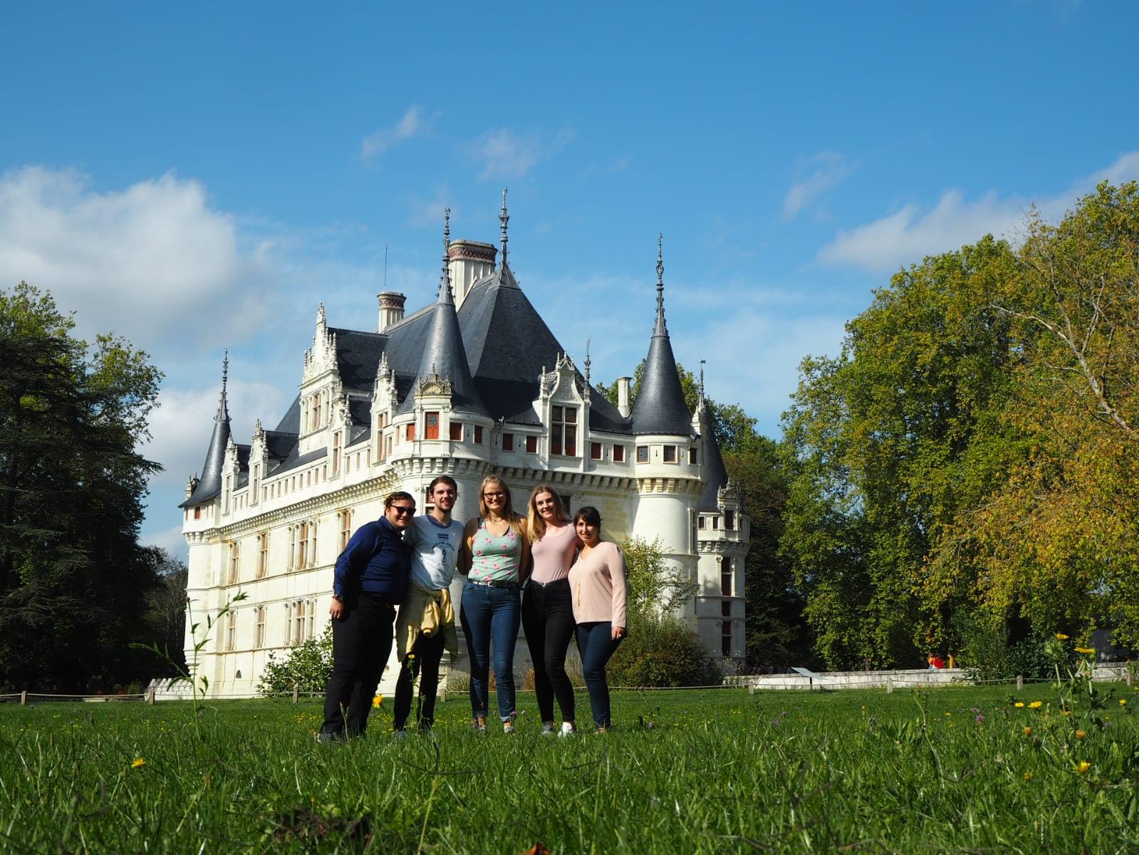 Students with castle