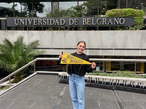 Alia at university sign