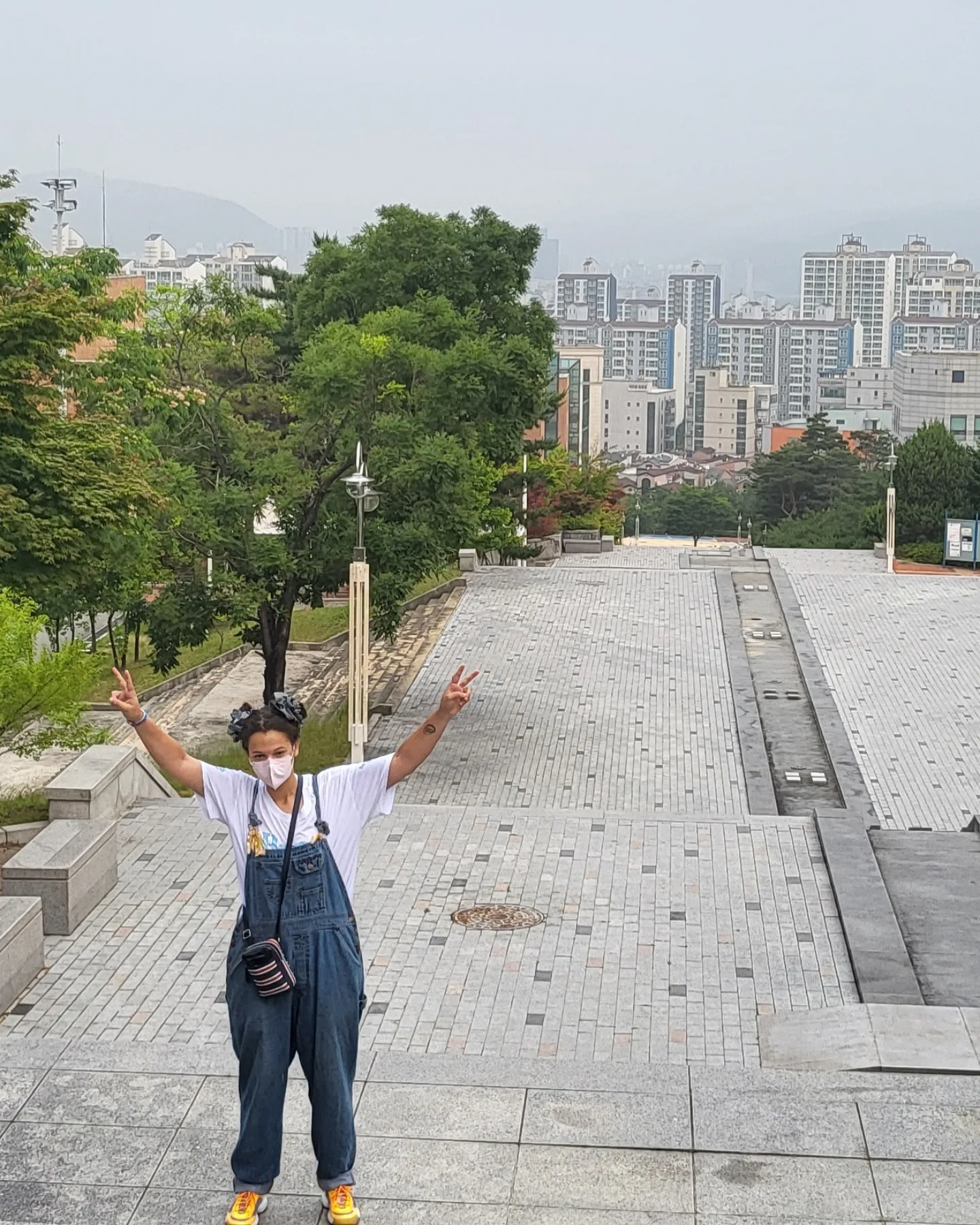 Sam with city view