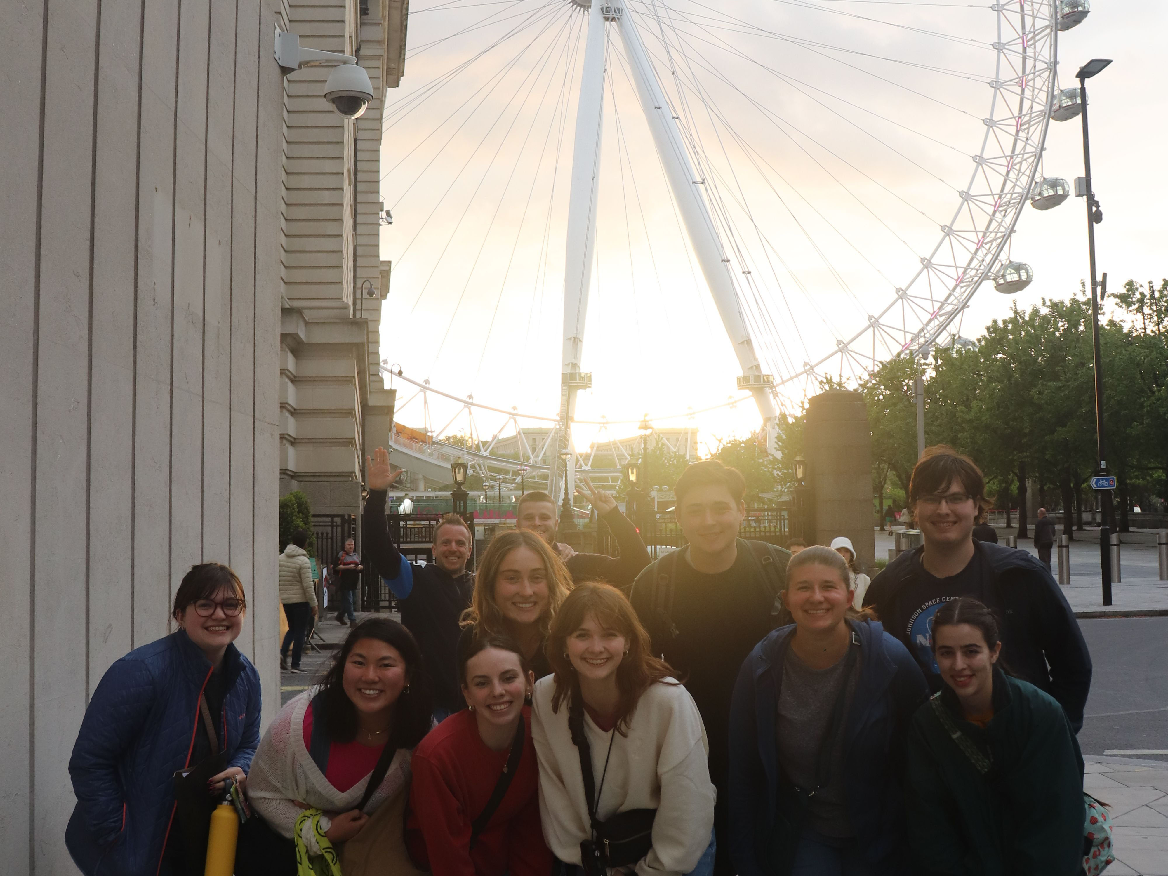 Students with The London Eye