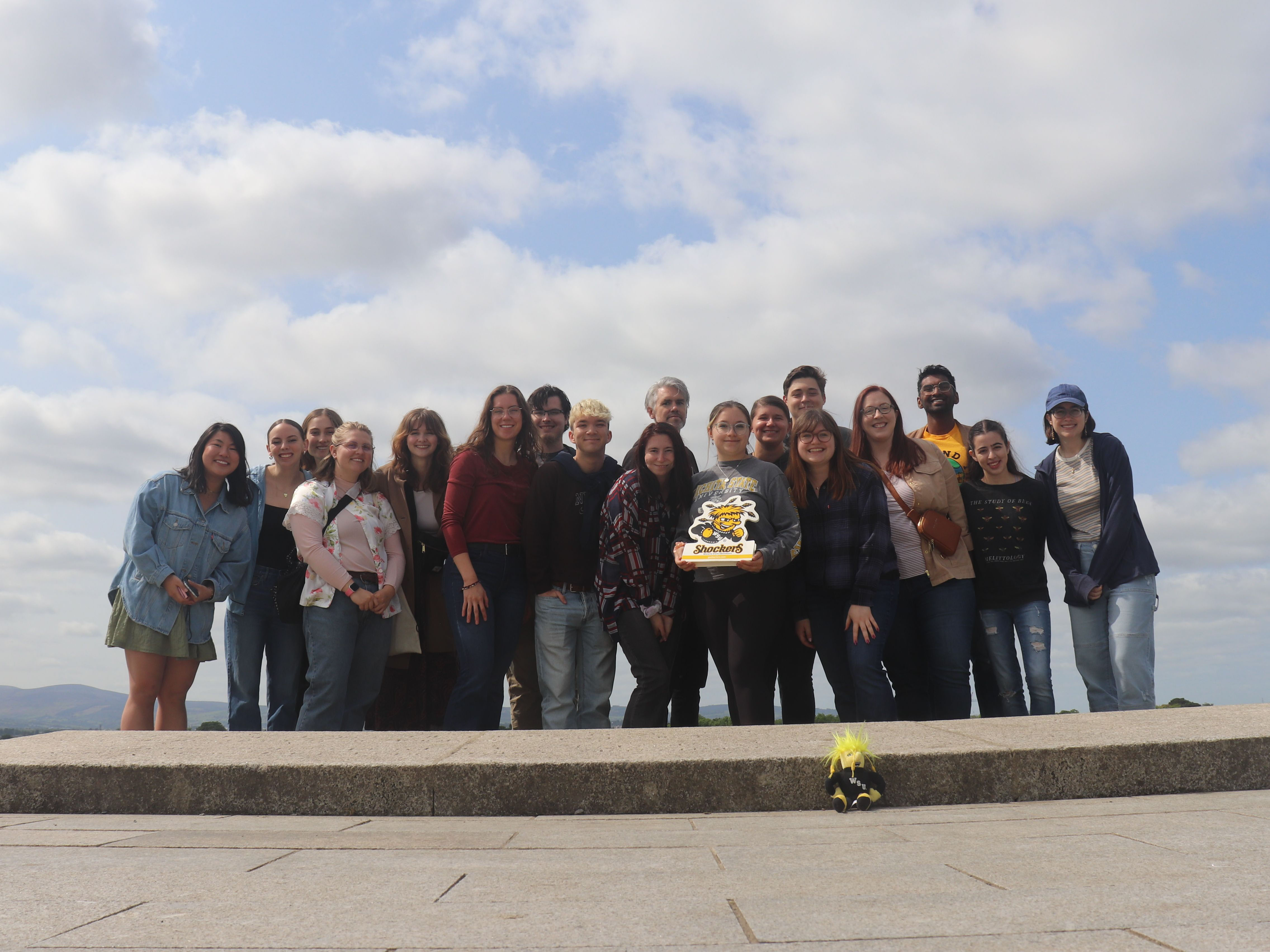 Student group at scenic outlook point