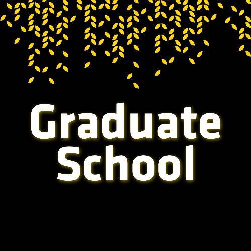 graduate school text on black background