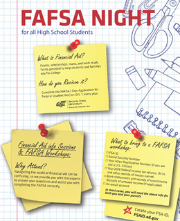 High School Financial Aid Night flyer