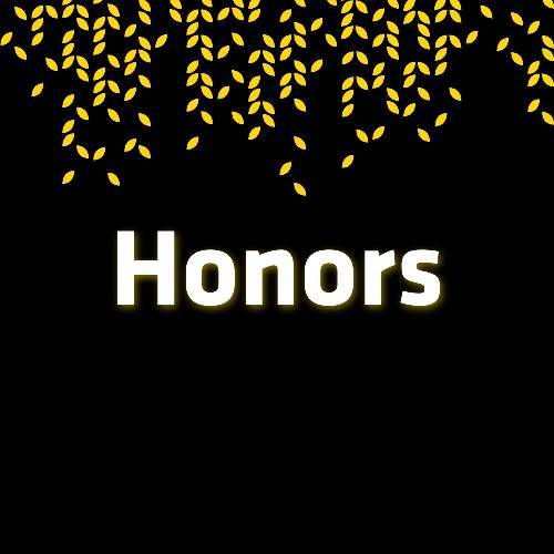 honors text on black background
