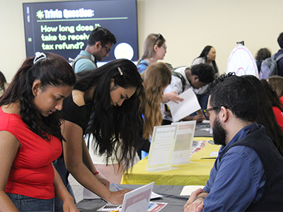 Students at a workshop table