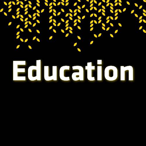 Education text on black background