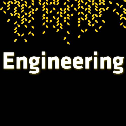 engineering text on black background