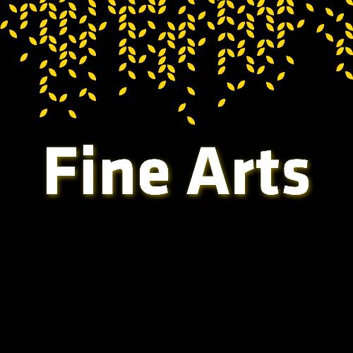 fine arts text on black background