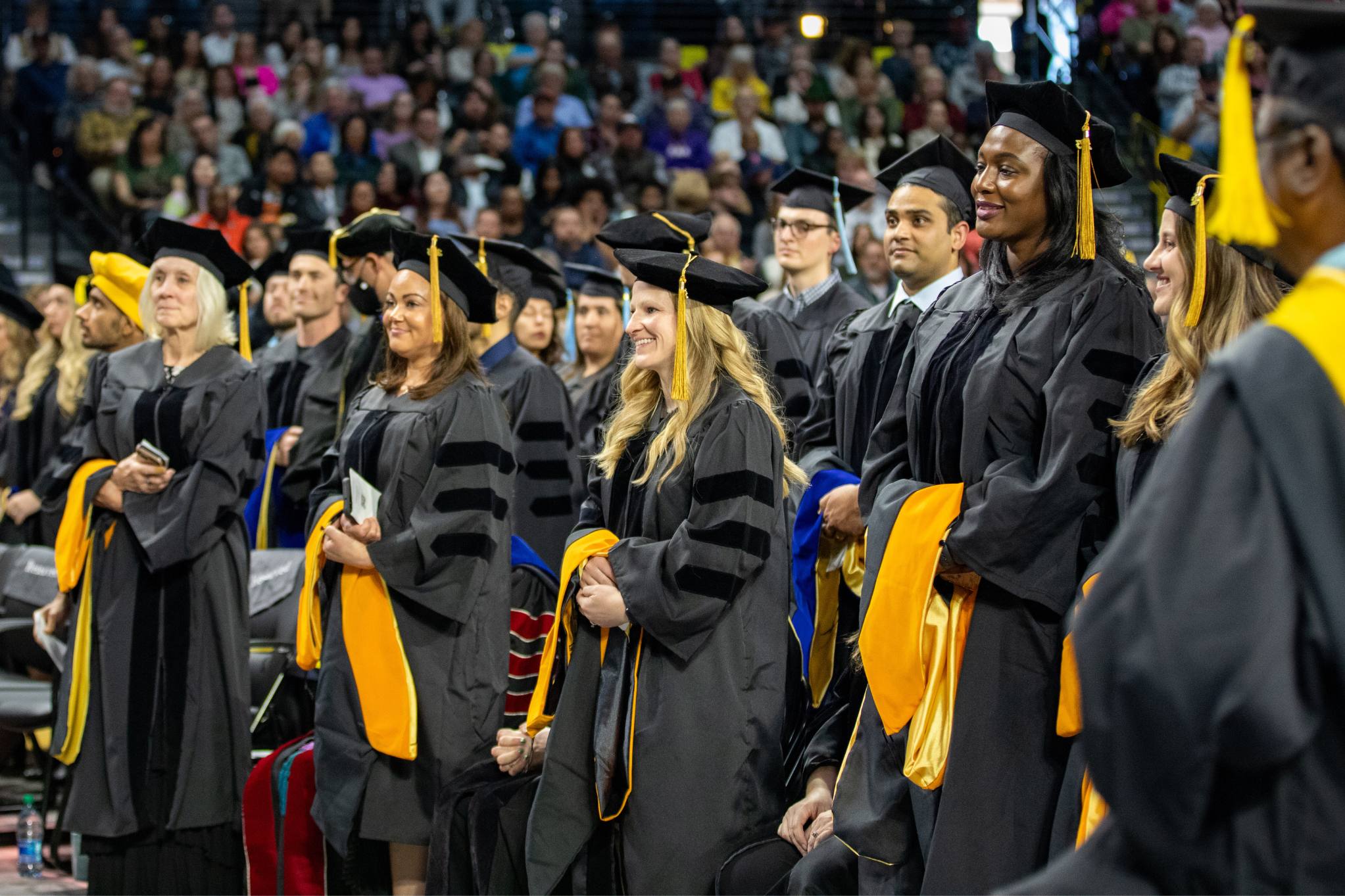 Photo of WSU graduate students during ceremony