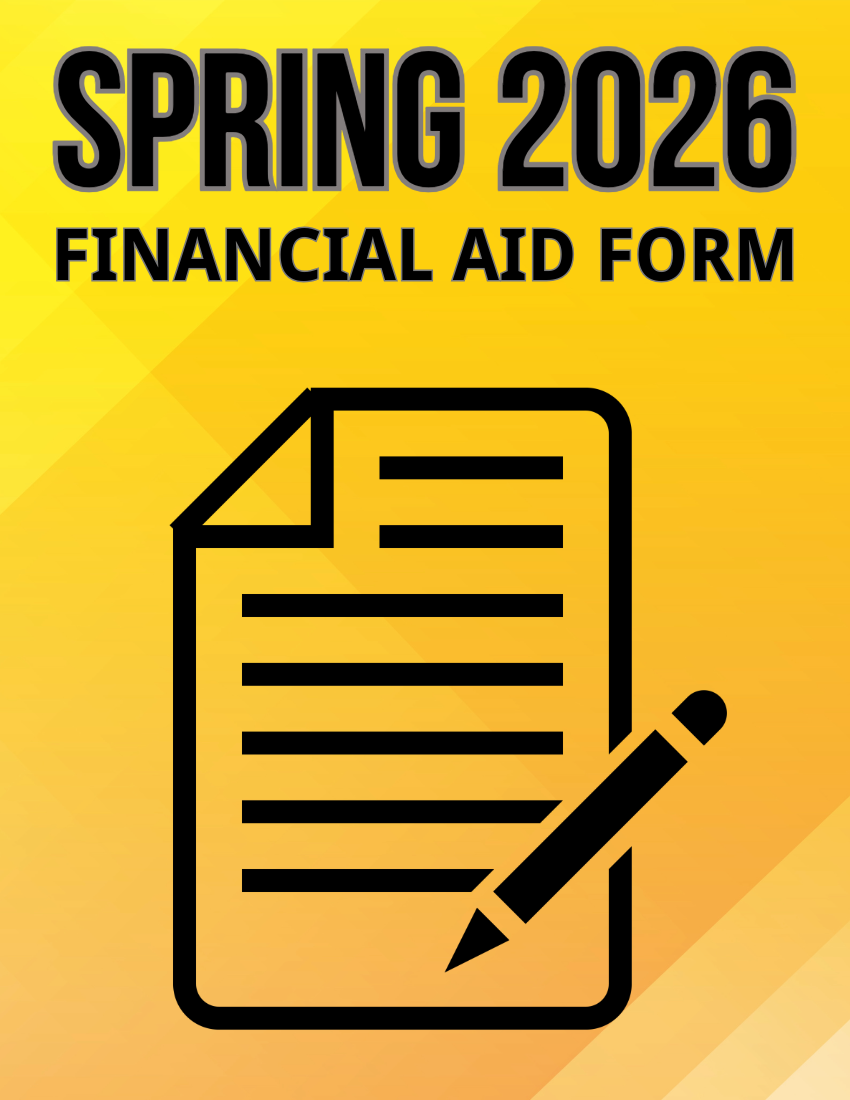 Spring 2026 Financial Aid Form with pencil and paper graphic