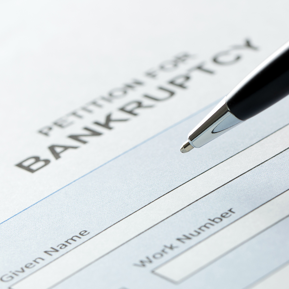 Close-up of a Bankruptcy petition