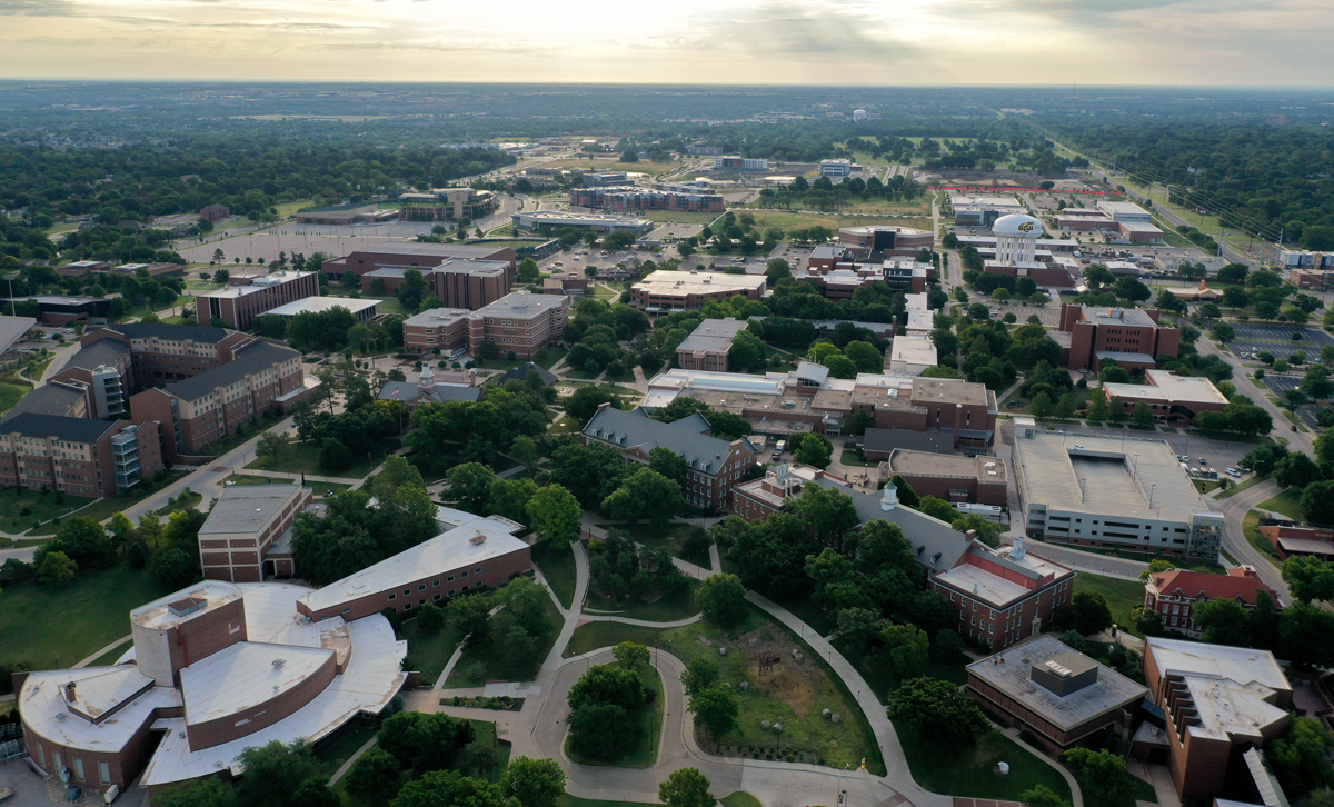 campus aerial looking west