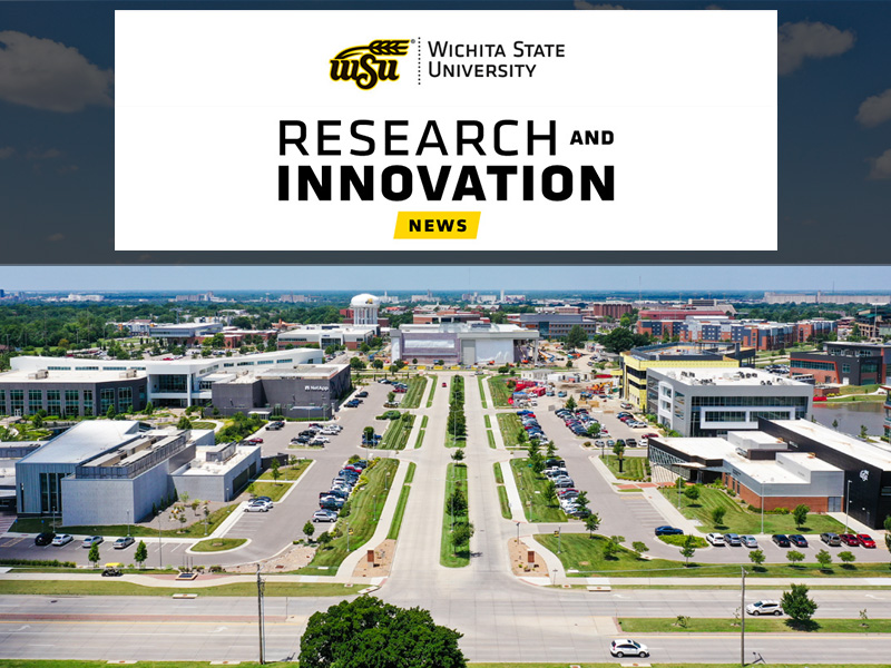 Aerial photo of the Innovation Campus with "Research and Innovation News"