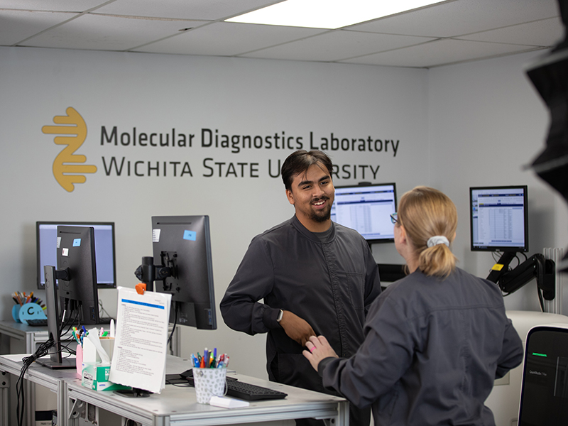 Graduate students in WSU's Molecular Diagnostic Lab.
