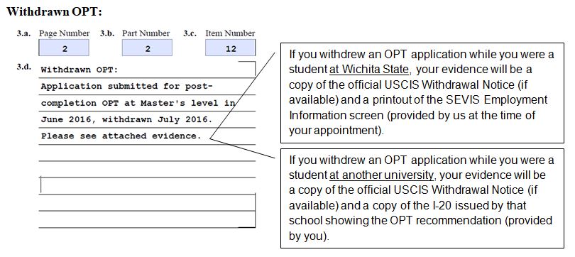 Withdrawn OPT