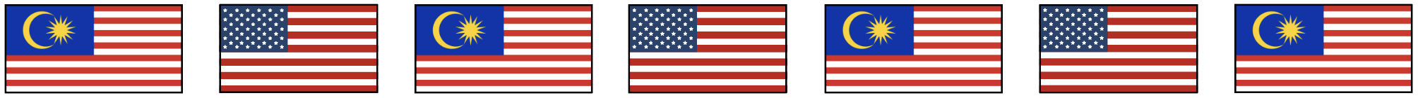 American and Malaysian flag banner