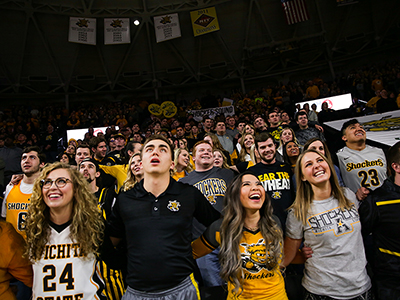 The student section at a basketball game