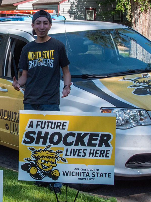 Wichita State Shockers SHOCKER Hand Sign Car Flag