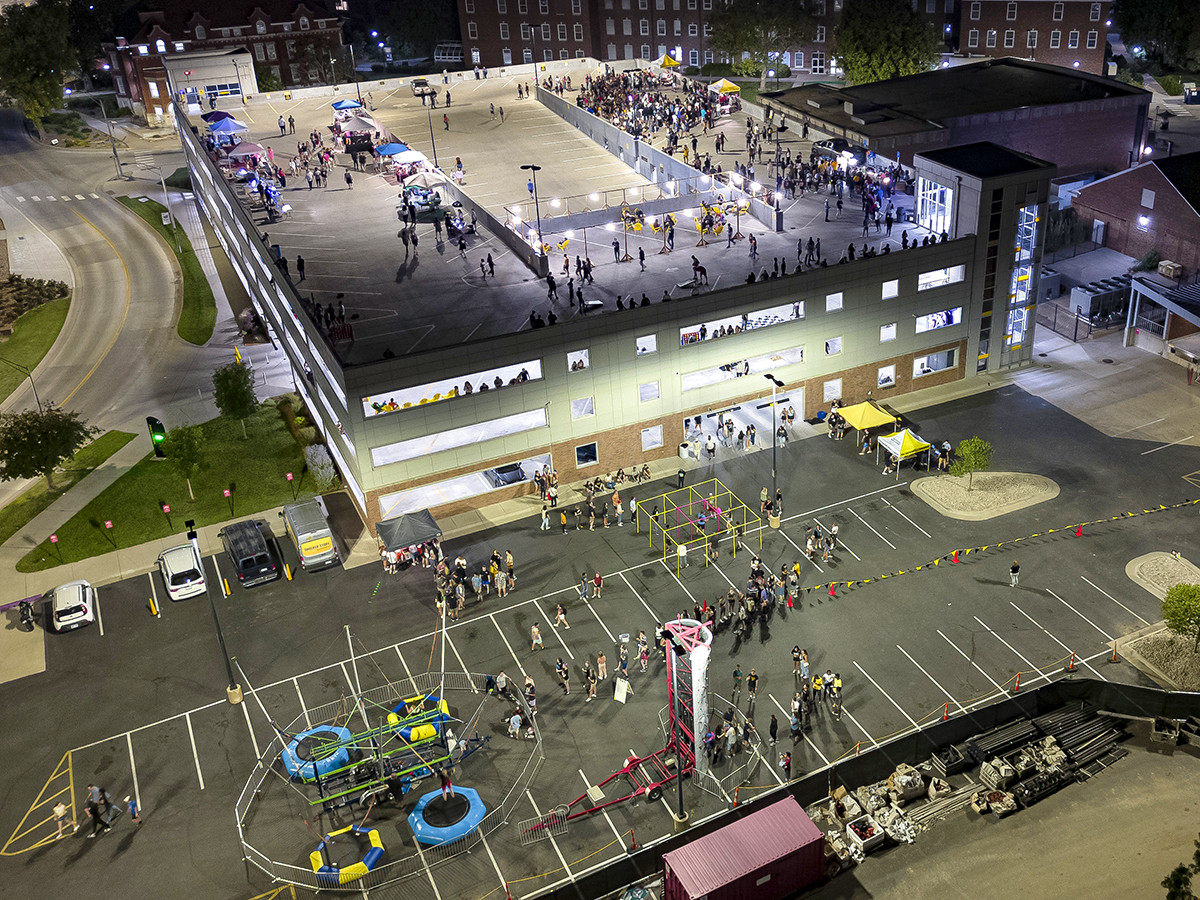 NXT LVL Garage Party in the Wichita State parking garage.