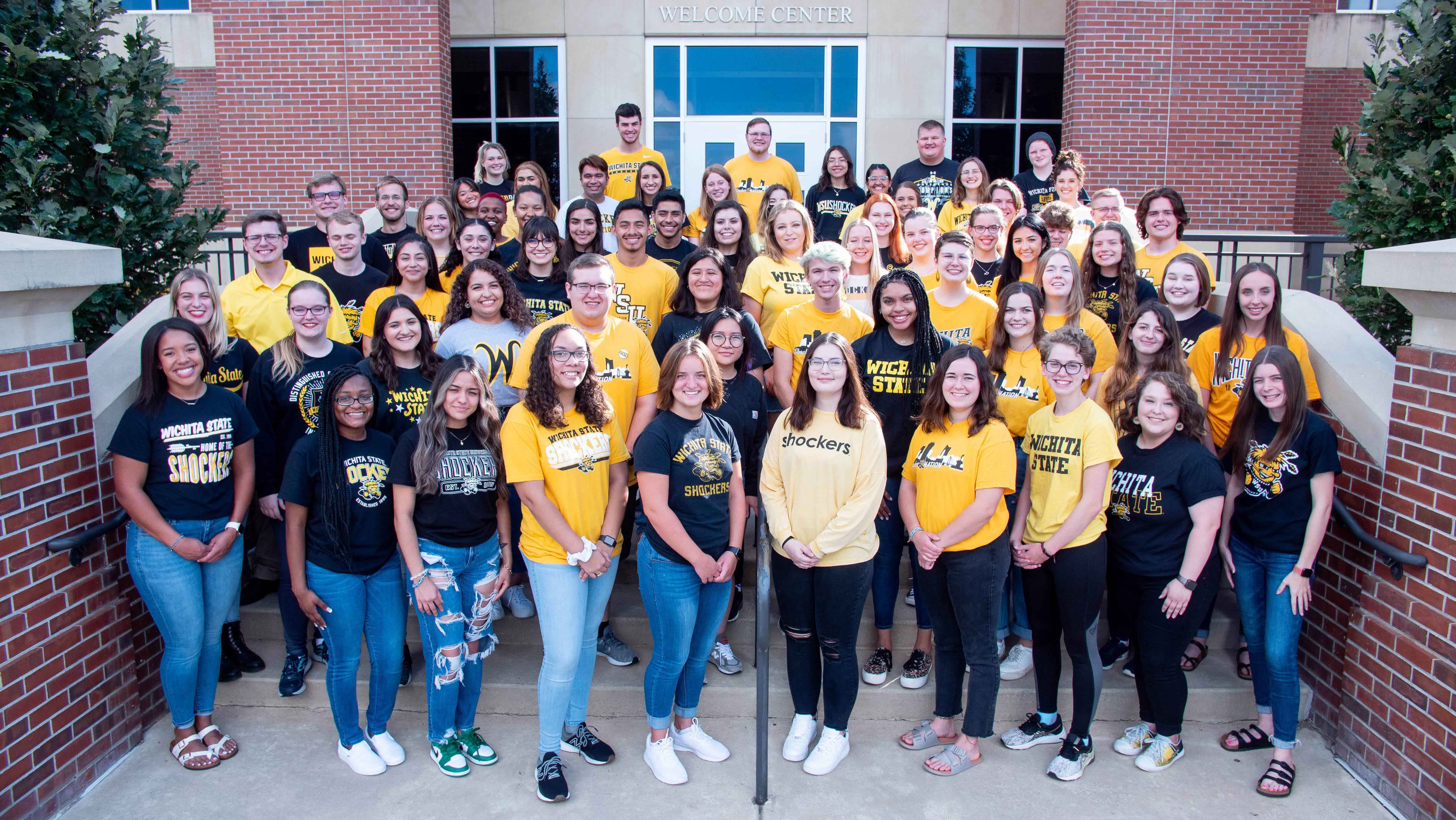 SAS Students in front of the Marcus Welcome Center