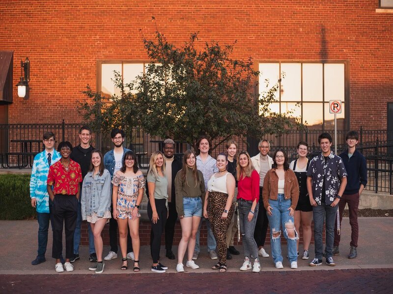 Students in Shockappella pose for a photo