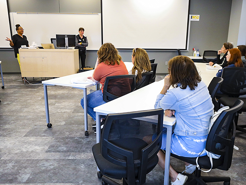 Students inside of WSU's Law Enforcement Training Center.