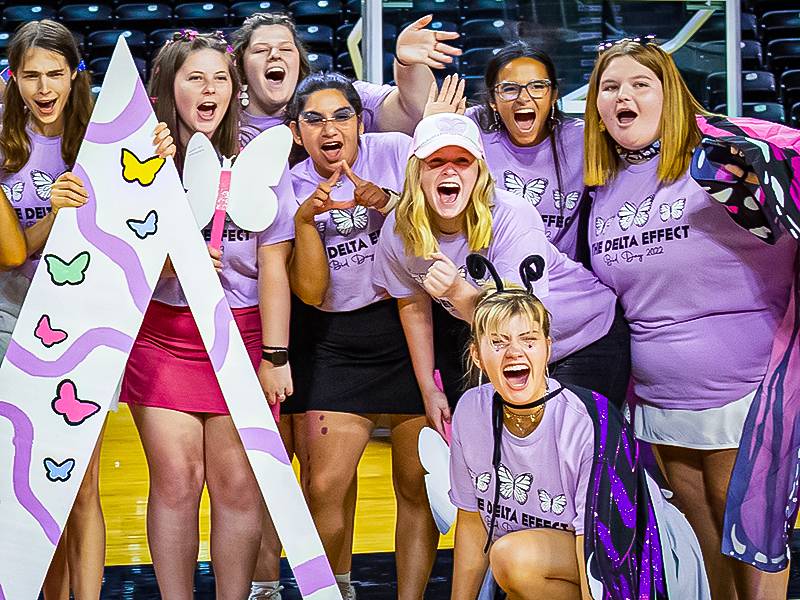 Members of Wichita State Greek Life during Bid Day 2022.