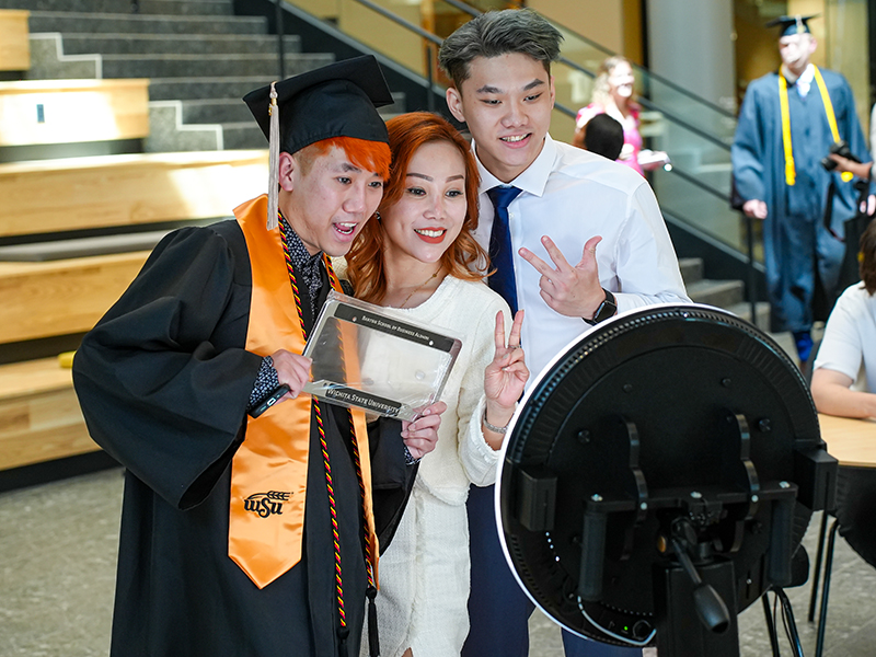 Wichita State graduate celebration at Woolsey Hall.