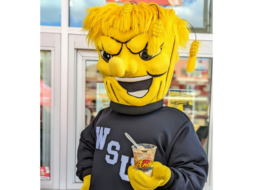 Wu enjoying a Shocker Jackhammer at Andy's.