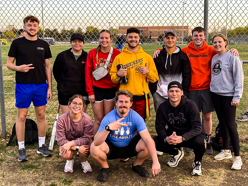 Kaylan's intramural softball team at Wichita State.