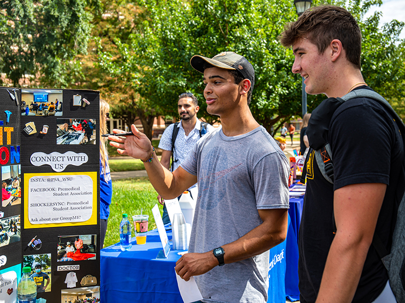Students at Wichita State's Involvement Fair.