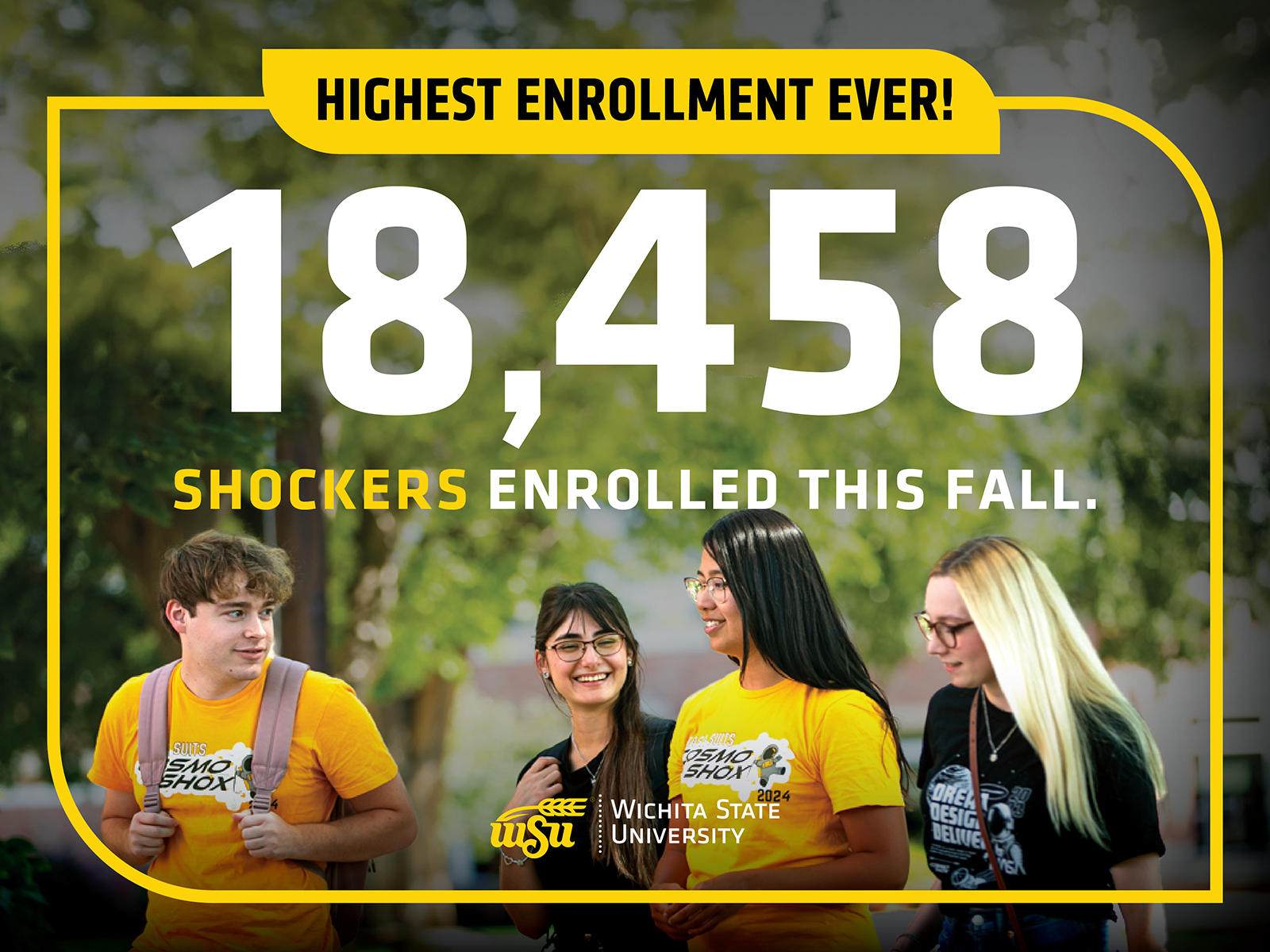 18,458 Shockers enrolled this fall