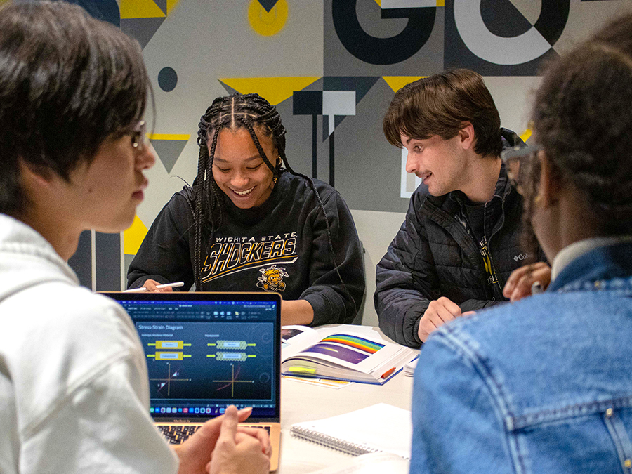 Honors students studying together.