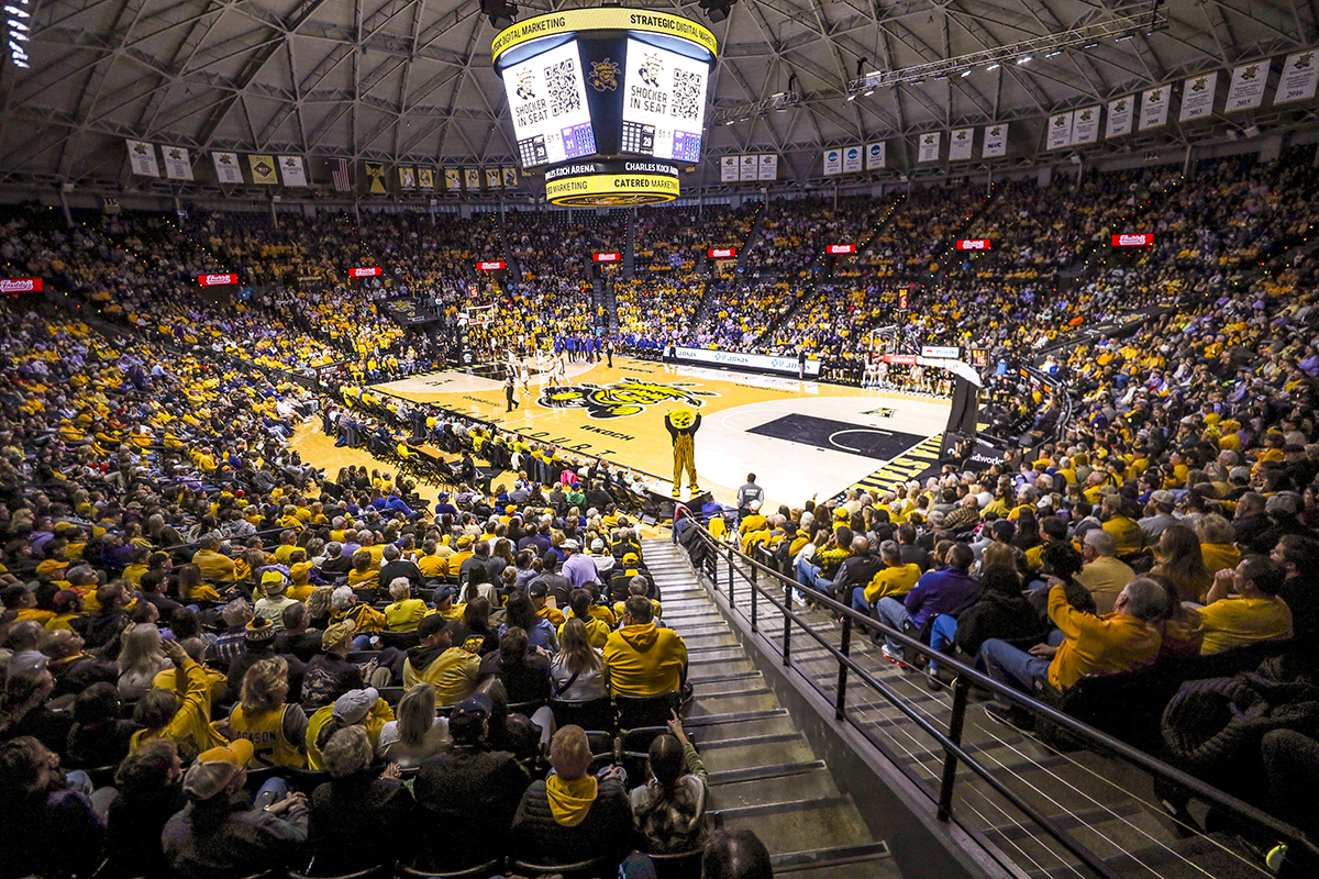 Charles Koch Arena during a men's basketball game.