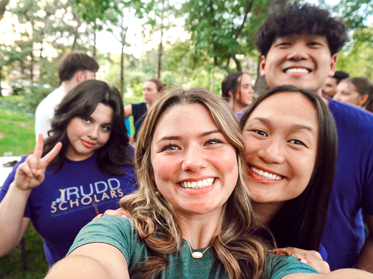 Bella Kilman with fellow Rudd Scholars during the annaul President's Dinner at Wichita State.