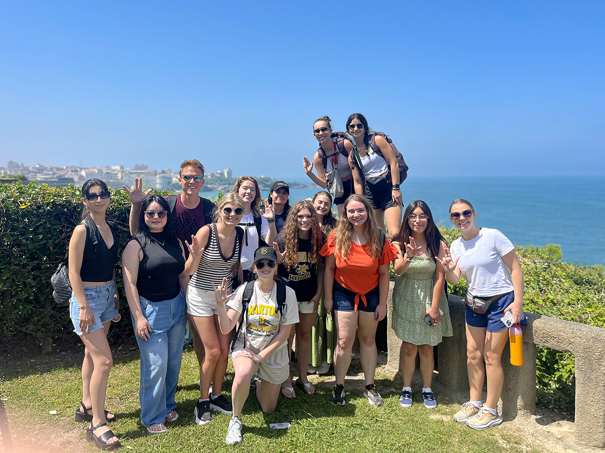 Sophie Walter with the summer study abroad group in Biarritz, France - a seaside town on the Basque coast.