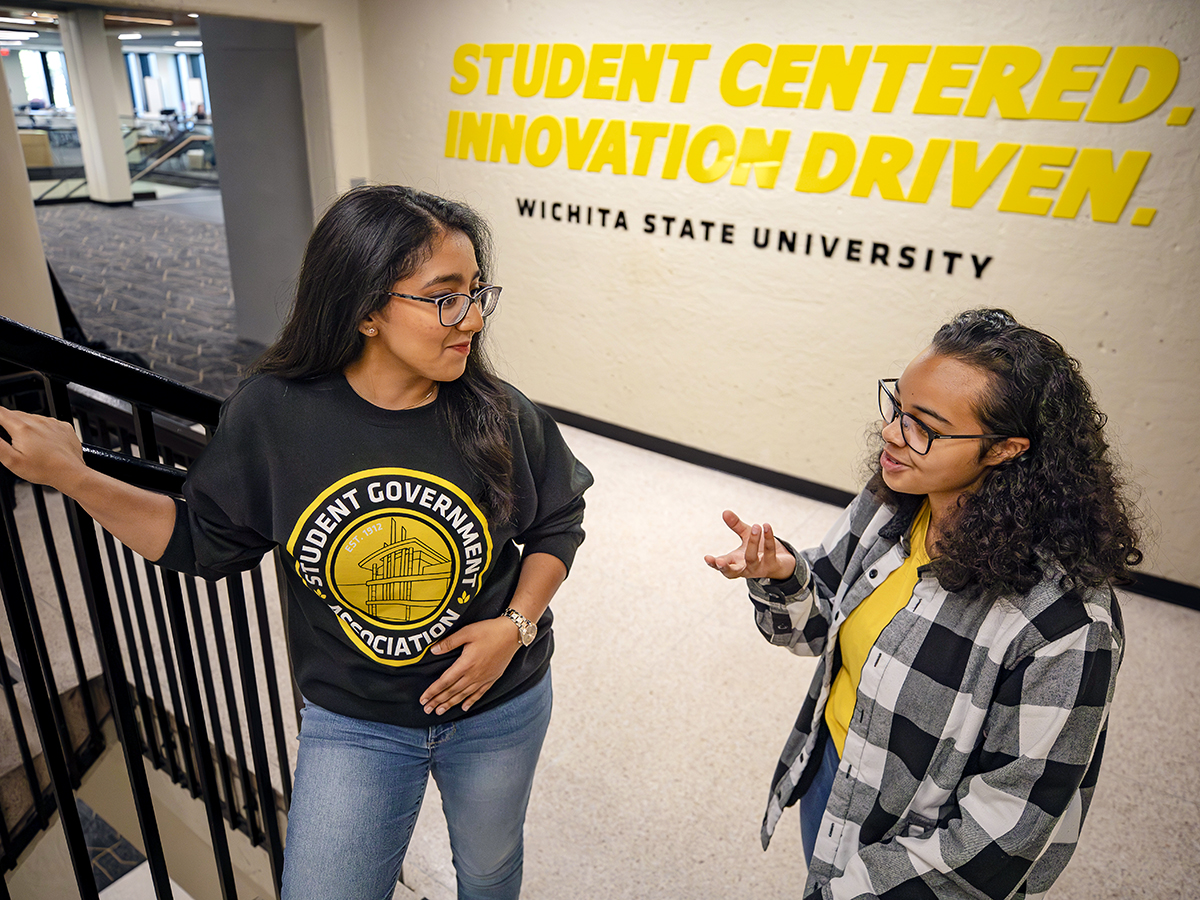 Students inside the Shocker Success Center.