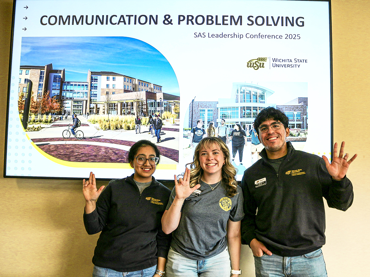 Hafsa Sadaf, Karaline Scott and Samir Barraza presenting at the Student Ambassador Society Leadership Conference.