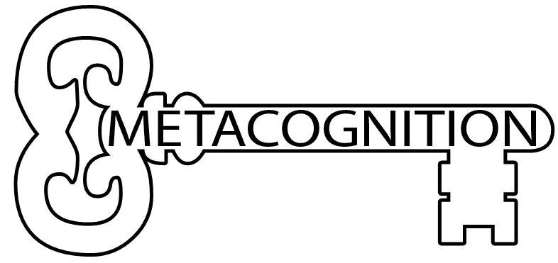 Image of the word Metacognition set inside a sideways key. 
