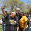 Bardo poses for student selfies at the 2018 Unity Picnic.