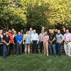 Bardo takes a group photo with a student veterans group.