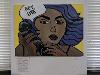 A painting of a Black woman holding a phone with a word bubble that says "Boy Bye."