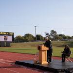 Joe Kleinsasser reads the names of those lost on Oct. 2, 1970